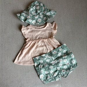 Carter's Baby Pink and Green Hat Accessories